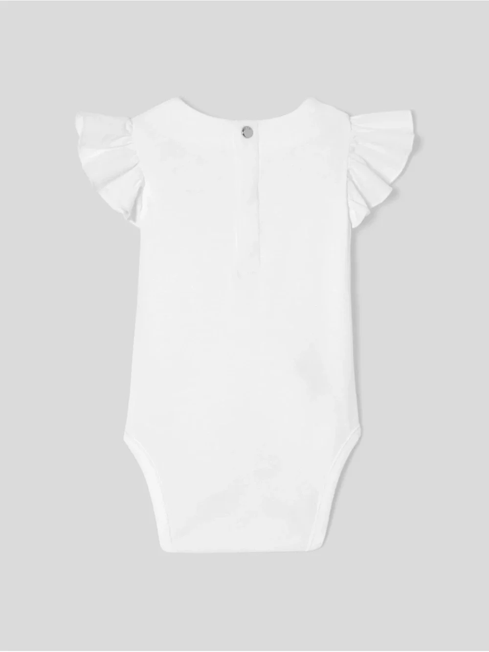Jacadi Baby Girl Bodysuit with Ruffled Sleeves in Jacadi White